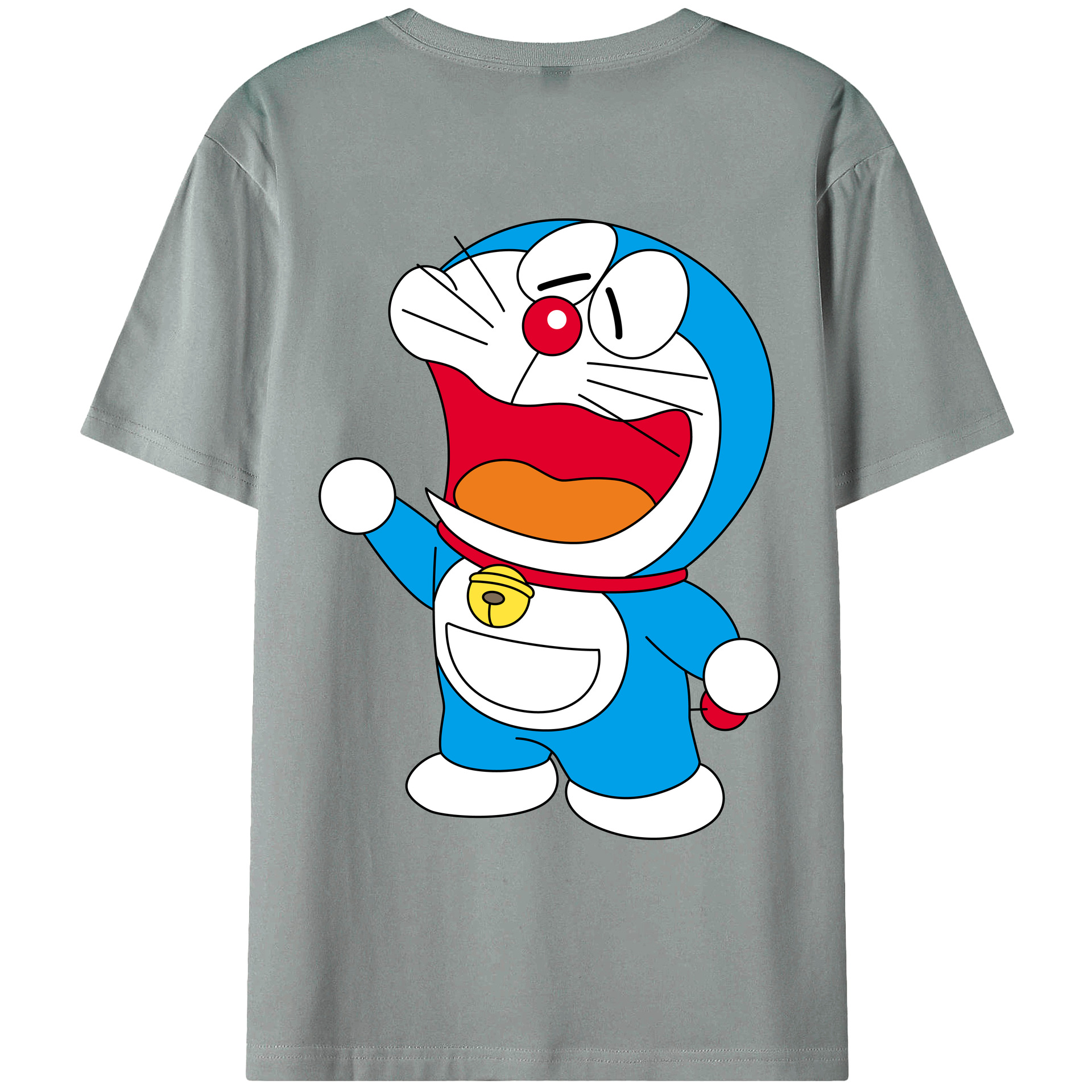 （画像用） ドラえもん Doraemon 綿100％ メンズ半袖Tシャツ（バックプリント） 通気性